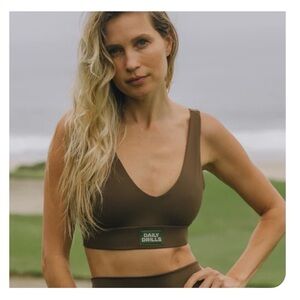 Daily Drills Women's Brown Sports Bra- Coco color